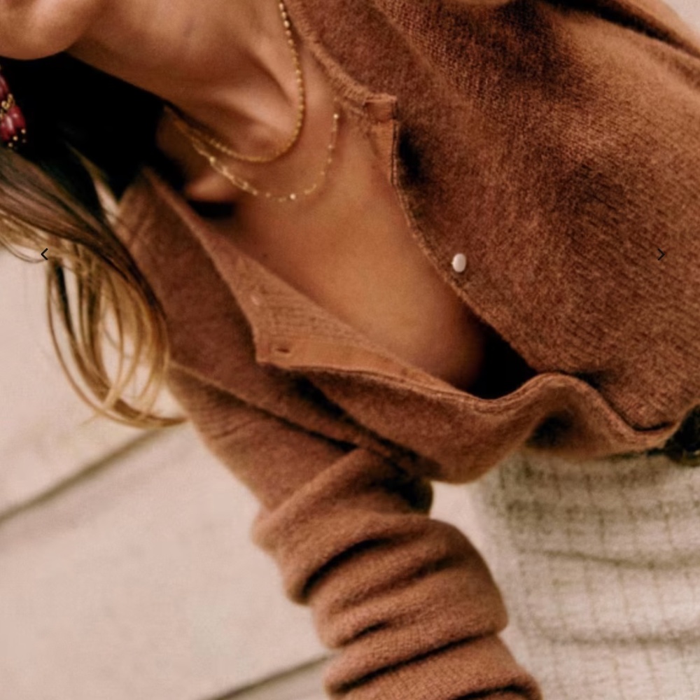 Sezane Brown Cozy Knit Cardigan